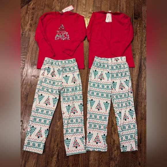 NWT Christmas pajama set, All is calm all is bright, sz 7/8 (2 available) - Picture 3 of 7